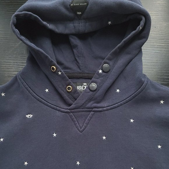 10.Deep Other - 10 Deep Navy Hoodie RARE USA Flag Star Pattern | Size Large